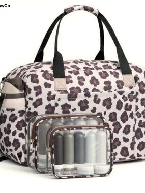 Women's 3-Piece Weekender Bag Set 30L Duffel with TSA Toiletry Bags